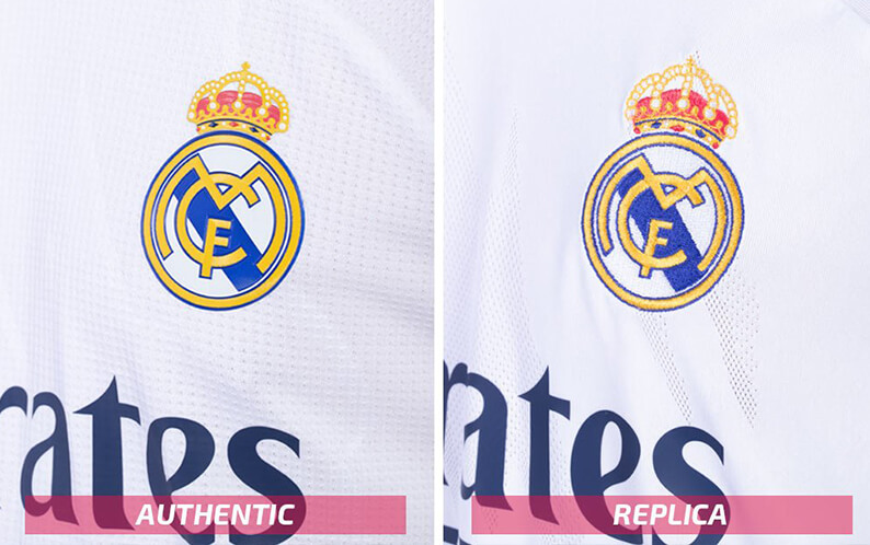 Replica vs authentic voetbalshirt Real Madrid